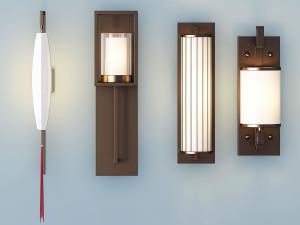 新中式床头金属支架壁灯组合