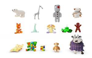 现代儿童动物布绒玩具、布偶、魔方