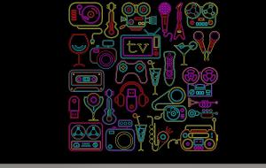 电视机、话筒、卡带造型彩灯霓虹灯