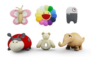 蝴蝶、太阳、甲壳虫、小象儿童玩具玩偶