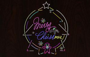 圣诞节圣诞树灯光装饰霓虹灯灯管