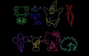 卡通动物青蛙、Kitty猫、刺猬墙面霓虹灯灯管