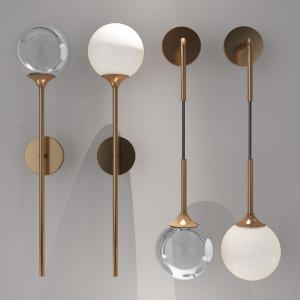 现代轻奢金属支架球形玻璃壁灯
