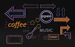 咖啡厅餐厅酒吧墙面灯饰霓虹灯