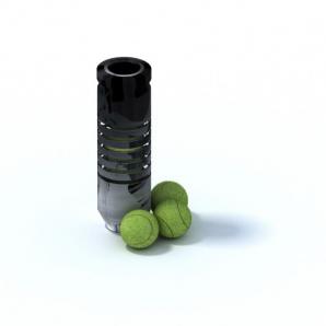 镂空的网球筒、网球组合 体育器材