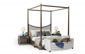 新中式实木蚊帐架双人床