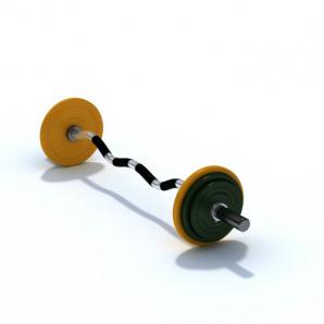 黄色、黑色弯杠杠铃