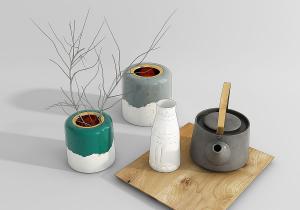 陶瓷茶壶、花瓶、水瓶3d模型 陶瓷茶壶、花瓶、水瓶