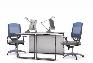 现代扶手办公休闲椅、转椅、书桌、电脑