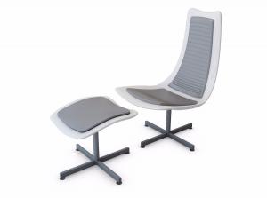 现代休闲椅、脚踏、办公椅组合