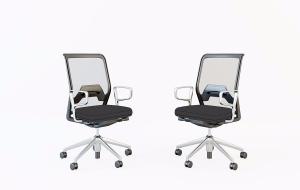 现代扶手办公休闲椅、网状靠背转椅