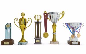 奖杯、金牌、玻璃材质奖杯