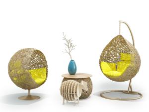 现代轻奢吊椅、鸟巢摇椅