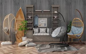 现代吊篮藤椅、吊椅、秋千椅