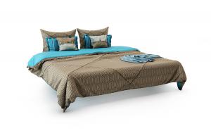 现代简约双人床垫、枕头靠垫