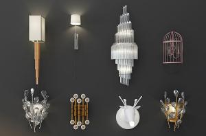 北欧水晶壁灯、鹿头灯、鸟笼壁灯