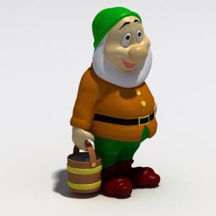 提着水桶的小矮人雕塑