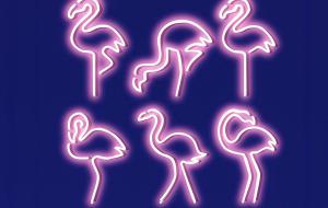 咖啡厅餐厅酒吧火烈鸟霓虹灯装饰彩灯