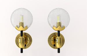 现代简约花纹玻璃灯罩壁灯