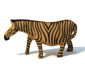 黄黑相间斑马雕刻雕塑