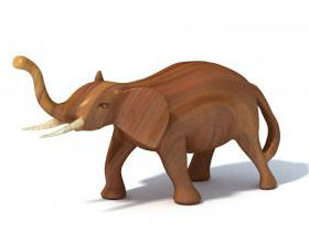 浅色实木大象雕塑雕刻