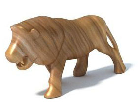 木质狮子雕刻雕塑