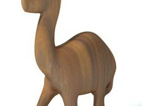 黄色木纹单峰驼雕塑雕刻