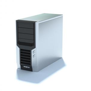 前端有百叶散热孔的电脑主机箱