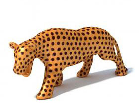 行走中的金钱豹雕塑雕刻