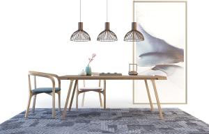 新中式茶桌椅、圈椅和茶具组合