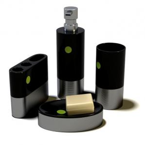 黑色卫浴用品套装、卫浴五件套