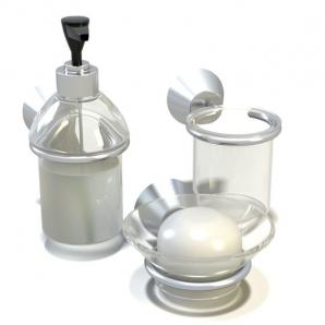 玻璃洗手液、香皂盒 卫浴用品套装