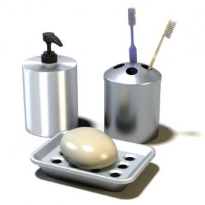 不锈钢香皂盒、牙刷杯 卫浴用品套装