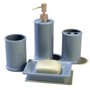 洗手液、香皂 灰色卫浴五件套