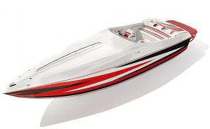 红黑色相间快艇