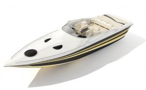 黄黑色相间快艇