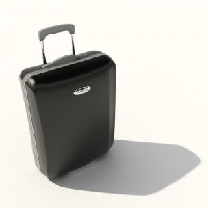 黑色拉杆箱、旅行箱3d模型 黑色拉杆箱、旅行箱