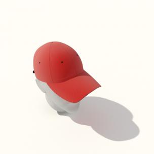 红色长舌帽3d模型 红色长舌帽