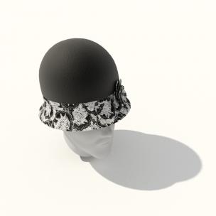 花边圆帽3d模型 花边圆帽