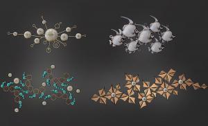 现代铁艺鱼、花瓣墙饰、挂饰