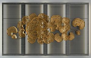 新中式金属镂空荷叶墙饰、挂件