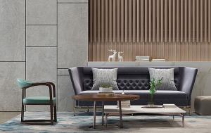 现代简欧沙发、茶几和休闲椅组合