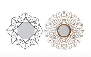 现代铁艺镂空边框装饰镜子面