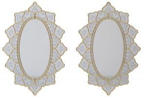 椭圆形装饰花边镜框、镜面