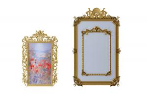 欧式长方形雕花装饰框、镜面