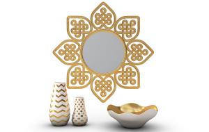 新中式爱心中国结装饰边框、镜面