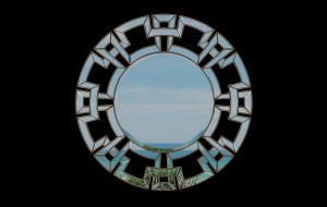 新中式中式元素圆形装饰镜子框、镜面