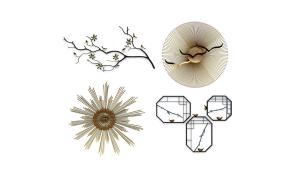 金属花枝、太阳、窗格小鸟墙饰挂件