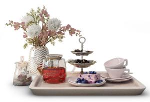 厨房餐前蓝莓糕点、咖啡杯、花瓶花艺3d模型 厨房餐前蓝莓糕点、咖啡杯、花瓶花艺