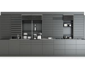 厨房整体橱柜、厨房用品摆件、碗盘锅